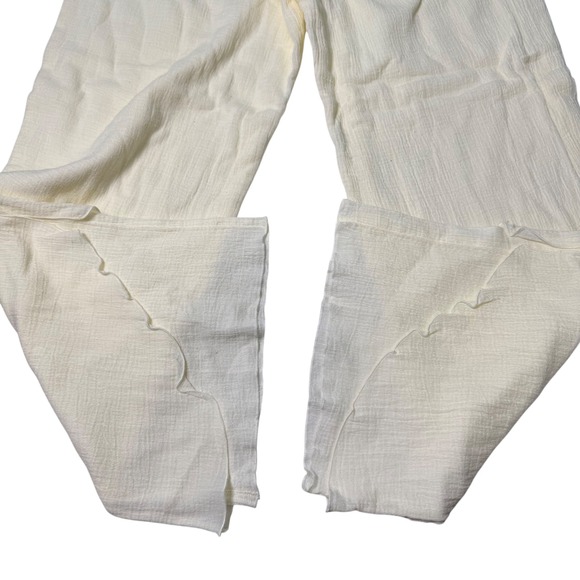 Soft Surroundings La Marche Guaze Pants Natural Women's Size M Wide Leg Cotton - Picture 7 of 8